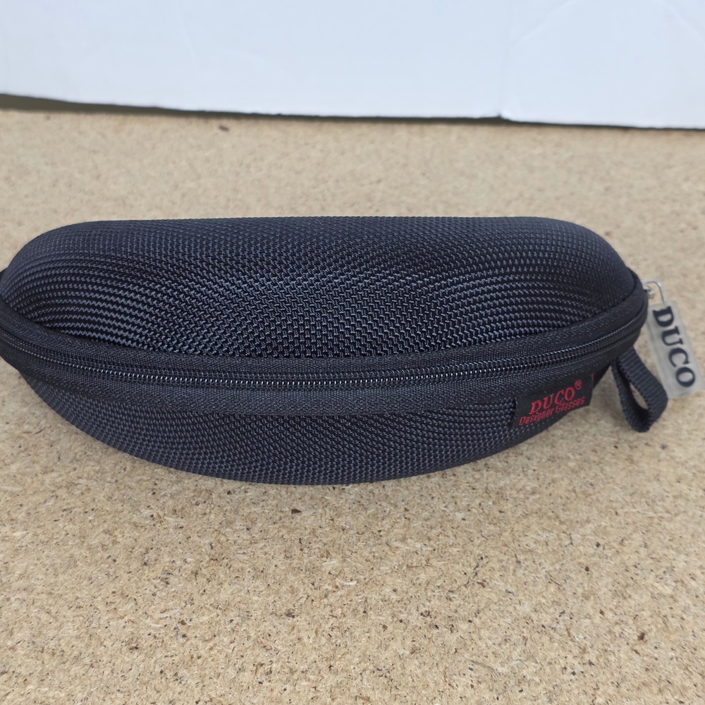 DUCO Black Hard Shell Zippered Eyeglass Case Designer Glasses Protective Holder‎
